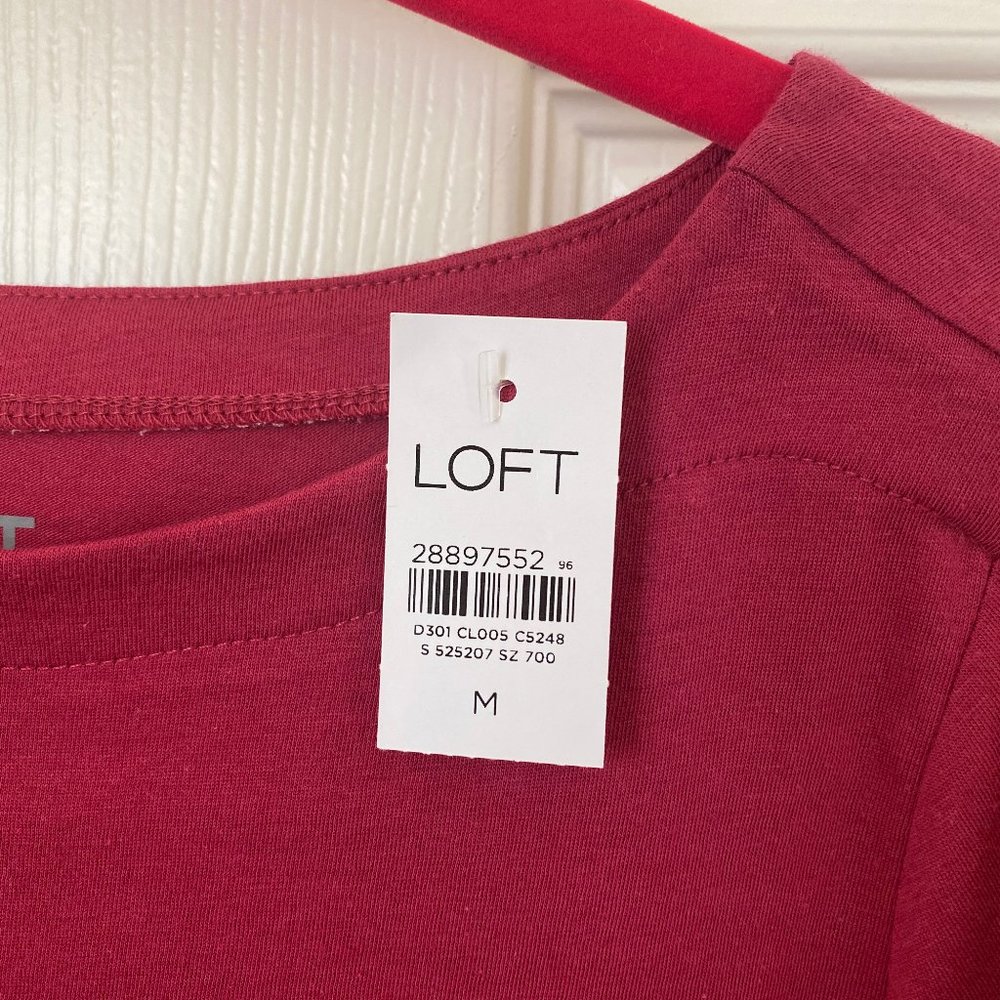 LOFT Ruffle Sleeve Tee - Picture 2 of 4
